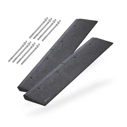bepco Bordsteinrampe 2er Set - 100 cm, Gummi, verschiedene Höhen - Praktisches 2er Set Auffahrrampen aus robustem Gummi, ideal für den Einsatz beim Be- und Entladen. Inklusive Befestigungszubehör für sicheren Halt.