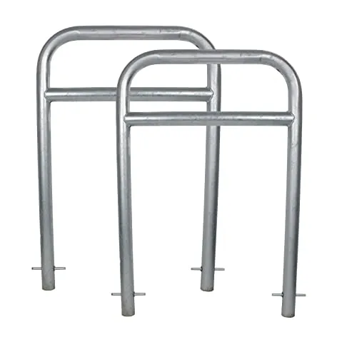 2x Fahrradanlehnbügel zum Einbetonieren in silber von Trutzholm