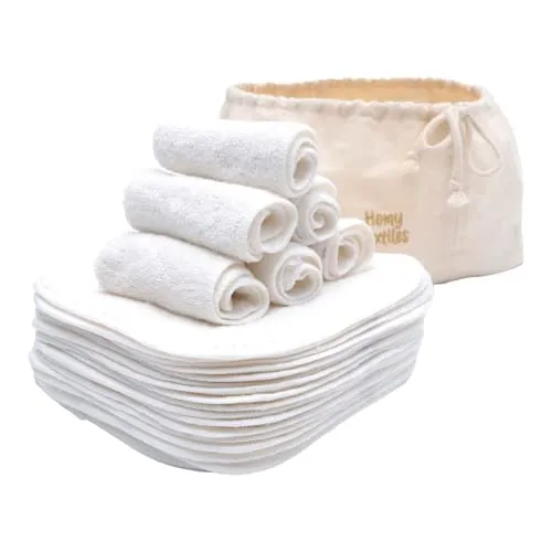 Homy Textiles 25er Set Bambus Babywaschlappen in weiß von Homy Textiles