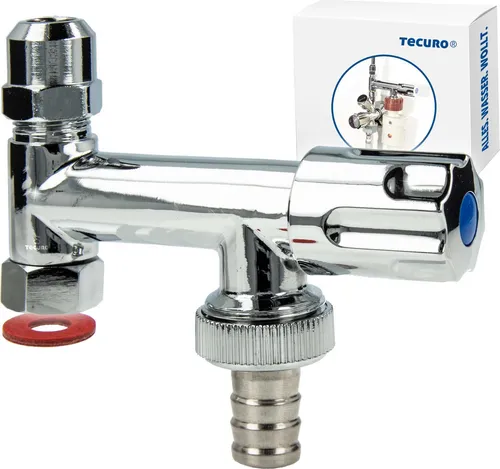 tecuro Geräteventil Eckfix zur Montage auf Eckventil - Messing verchromt