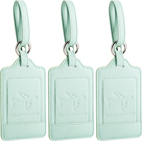 3er Set Kofferanhänger aus PU Leder von Siehe Bilder