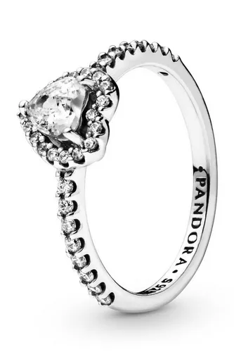 Pandora Silberring Damen-Elevated Heart - Eleganter Ring aus 925er Sterlingsilber mit Zirkonia, perfekt für besondere Anlässe und als stilvolles Accessoire.