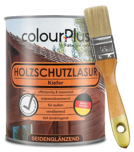 colourPlus Holzschutzlasur 750 ml, Kiefer – Holzlasur für außen, wetterfest & offenporig, UV- & Witterungsschutz für Zäune, Gartenmöbel & Fassaden