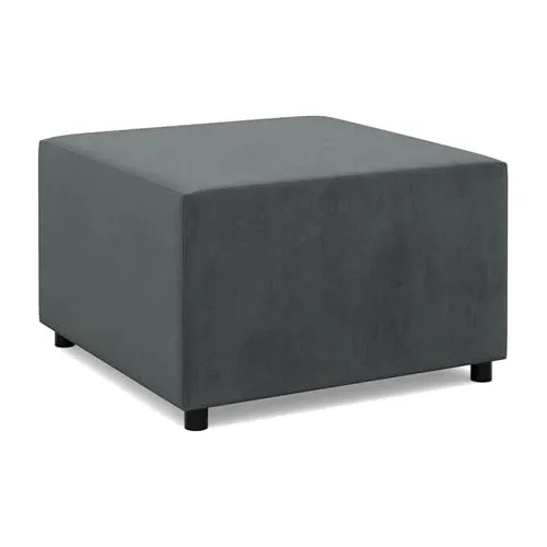 Mebligo - Fußstütze für Sessel 70 x 70 cm NEO Kollektion, Bequemer Hocker als Auflage, Pouf Hocker, Aus Hochwertigen Materialien, Sitzpouf, Fusshocker Gepolstert für Sessel, Dunkelgrau