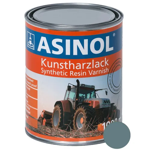 Kunstharzlack Lack Farbe Eicher Alpenblau 1000 ml 1 Liter ASINOL