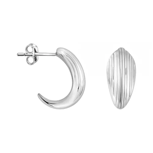 Sofia Milani Paar Creolen Gebürstet, 925 Silber Damen Schmuck - E2852 - Creolen aus 925 Silber mit einzigartiger Formgebung und strukturierter Oberfläche, perfekt um deine individuelle Persönlichkeit stilvoll zu betonen.