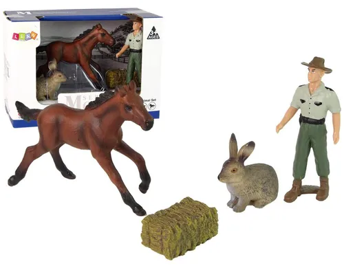 Lean Toys Figurenset Tiere Pferd Hase Landwirt