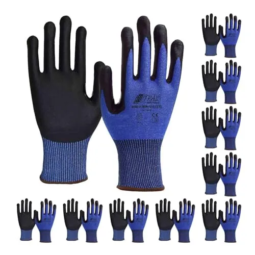 Nitras Schnittschutzhandschuh Skin Flex 6640 CUT 5 - VPE 10 Paar - verstärkte Daumenbeugen, hoher Schnittschutz, Größe:11 (XXL)