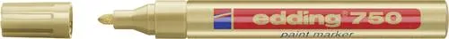 Edding 750 Paintmarker gold - Hochwertiger Lackmarker mit 2-4mm Strichbreite, ideal für präzise Markierungen auf glatten und dunklen Oberflächen