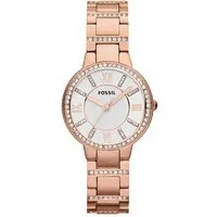 FOSSIL VIRGINIA ES3284 Damenuhr - Elegante Damenuhr aus Edelstahl in Gold Rose mit Swarovski-Steinen, ideal für moderne Frauen, wasserdicht bis 5 ATM.