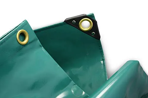 PVC LKW Plane 3 x 5 m - 650g/m² grün - Hochwertige Abdeckplane aus PVC, extrem robust und wetterfest, ideal für den Schutz von Fahrzeugen und Gütern.