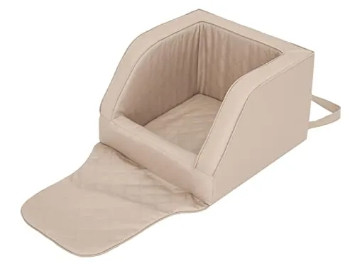 Multifunktionale Hundeautositz-Transportbox für kleine Hunde, Beige (46x46x31 cm)