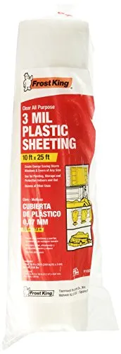 Frost King Polyethylenfolie 254 x 635 x 76,2 Mikrometer, durchsichtig 10' x 25' x 3 Mil. farblos