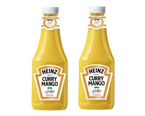 Heinz Curry Mango Sauce 875ml, 2er Pack – Fruchtig und Pikant - Genießen Sie die harmonische Kombination aus fruchtiger Mango und pikantem Curry in dieser cremigen Sauce. Ideal für Grillpartys oder als Dip – für den besonderen Geschmack in Ihrer Küche!