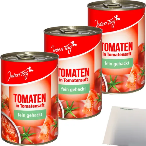 Jeden Tag Pizzatomaten gehackt 3er Pack 3x425ml Dose usy Block