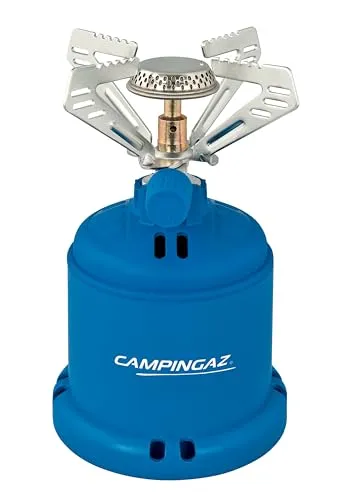 Campingaz 40470 206 S Campingkocher - Kompakter 1-flammiger Gaskocher (1250 W) für Camping, Festivals oder Wanderungen; einfach zu bedienen und stabil dank großem Topfkreuz.
