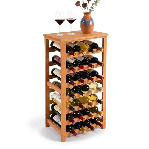 Relaxdays Weinregal Walnussholz für 24 Flaschen - Stilvolles Weinregal aus robustem Walnussholz für 24 Flaschen. Ideal zur eleganten Präsentation Deiner Weine und zur schonenden Lagerung, damit Korken nicht austrocknen. Perfekt für Wohnzimmer, Küche oder Hausbar.