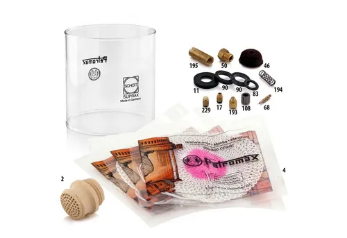 Petromax Dichtungsring Reparatur-Set für HK500 und HK350 - Kocher-Zubehör, umfangreiches 18-teiliges Set für die Wartung Ihrer Petromax Starklichtlampe, inklusive Ersatzglas und original Komponenten für optimale Leistung.