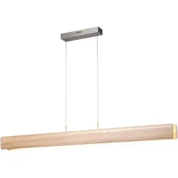 Brilliant LED-Hängeleuchte Monterra, höhenverstellbar, 9.5x150x100 cm - Die Brilliant LED-Hängeleuchte Monterra verbindet modernes Design mit Funktionalität. Ideal für den Innenbereich, bietet sie dimmbare Beleuchtung und ist individuell kürzbar. Maße: 100x9,5x150 cm, Leistung: 24 Watt, warmweißes Licht.