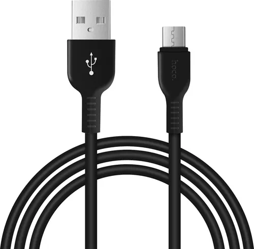 Hoco USB Kabel X20 - 1m Micro USB Ladekabel verstärkte Kabelführung Datenkabel Handykabel in Schwarz