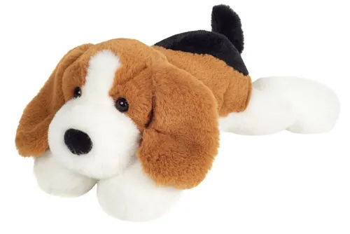 TEDDY HERMANN Schlenkerhund Plüschtier, 29 cm - Stoff- & Plüschtier, dreifarbiger Schlenkerhund, perfekt zum Kuscheln und Spielen für Kinder.