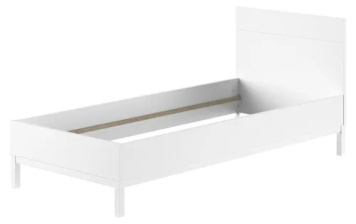 Einzelbett 90x200 MDF Kiefer weiß – stabil und pflegeleicht - Modernes Einzelbett mit 90×200 cm Liegefläche aus robustem MDF und massiver Kiefer. Ideal für Kinder- und Jugendzimmer, pflegeleichte Oberfläche und einfache Selbstmontage.