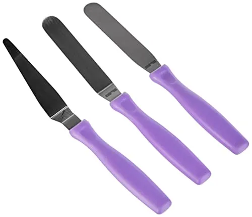 Ibili Mini-Streichpaletten-Set 3-teilig, Edelstahl, silber/lila, 27 x 12 x 3.5 cm, 3-Einheiten