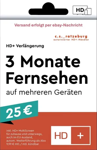 HD-Plus-Verlängerung für 3 Monate mit MultiScreen