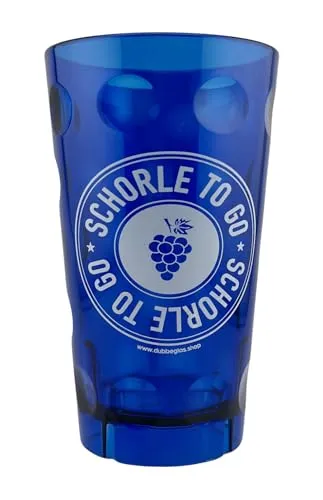 Schorle to go Dubbebecher 0,5 Liter (Blau) aus Plastik - Pfalz Dubbeglas aus Kunststoff (Polycarbonat)