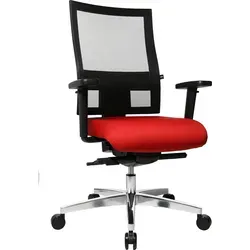 Topstar Bürostuhl Sitness 60, PS69BH W51 - Ergonomischer Komfort in Rot - Bürostuhl mit hoch aufgepolstertem Flachsitz und atmungsaktiver Netzrückenlehne. Ideal für lange Arbeitstage, belastbar bis 110 kg und made in Germany.