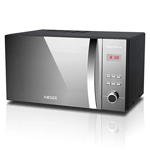 Mikrowelle mit Grill Haeger MW-80B.008A Grau 800W - Mikrowelle mit Grill und 800W Leistung, ideal für schnelles Kochen. Mit 26L Kapazität, Innenbeleuchtung und 5 Automatikprogrammen für optimale Ergebnisse.
