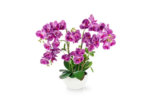PASCH® XXL Kunstorchidee - Täuschend echt in Hochglanz-Keramiktopf - Kunstorchideen, 56 cm hoch und pflegeleicht – die perfekte Deko für jedes Zuhause, bringt stilvolle Eleganz ohne Gießen.