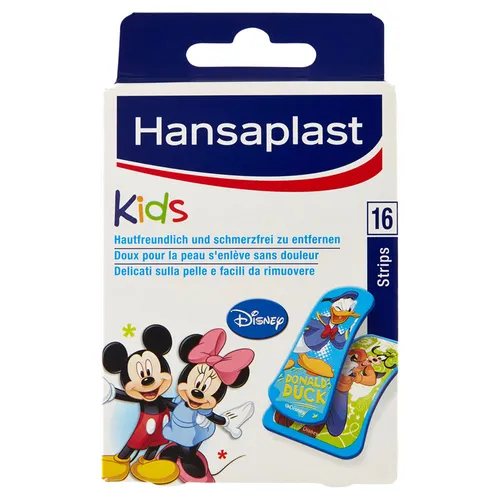 Hansaplast Mickey & seine Freunde Kinderpflaster (20 Strips), Wundpflaster mit bunten Disney Motiven zum Aufmuntern, schmerzlos zu entfernendes Pflaster
