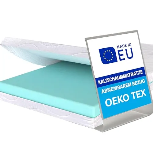 Pillows24 – Matratze 160x200 H3 | 13 cm Höhe | Kaltschaummatratze | Bezug waschbar bis 60°C | Oeko-TEX Zertifiziert Mattress | Atmungsaktiv & Hypoallergen Water Foam | Made in EU