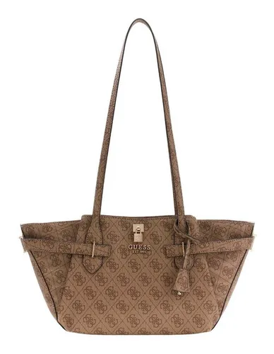Guess Schultertasche Girlfriend Shoulder Satchel Bag Braun - Stilvolle Schultertasche aus hochwertigem Polyurethan, ideal für den täglichen Gebrauch. Mit praktischem Zipper und zwei komfortablen Henkeln für vielseitige Tragemöglichkeiten.