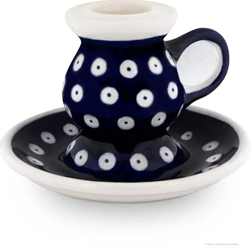 Original Bunzlauer Keramik Vintage Kerzenständer Ø11,5 cm, H=7,8 cm, Dekor 42