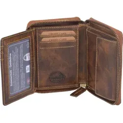 Echtleder Damenbörse, braun - Braun