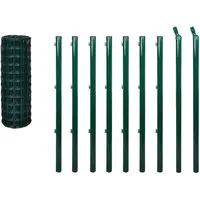 vidaXL Eurozaun-Set Maschendrahtzaun 10 x 1,2 m - Stabiler Gartenzaun aus Stahl - Gartenzäune: Robuster und witterungsbeständiger Maschendrahtzaun, ideal für sichere Umzäunungen oder Tiergehege, inklusive Installationszubehör für eine einfache Montage.