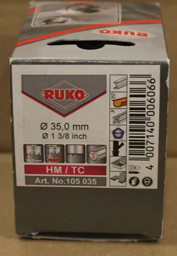 Ruko Hartmetall Lochsägen Flachschnitt 35mm HM Edelstahl V2A + V4- KG200 11415