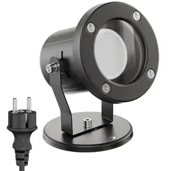 ledscom.de Außen-Strahler Fluter MIBU Edelstahl schwarz mit dimmbarer LED GU10 Lampe - Lampen für den Außenbereich, schwenkbarer Kopf für individuelles Licht und drei dimmbare Helligkeitsstufen für optimale Beleuchtung.