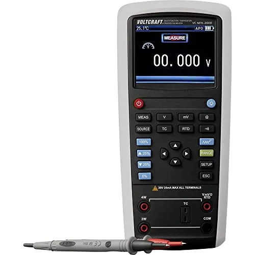 VOLTCRAFT VC MFK-2000 Kalibrator Temperatur - Spannungsmessgeräte mit exakter Temperaturkalibrierung von -200 bis +1372 °C, ideal für präzise Messungen in Forschung, Lehre und Handwerk.