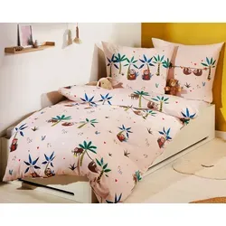 Kaeppel Bettwäsche Uni, Mako-Satin, 3-teilig in Blau - Bettwäsche-Set aus 100% Baumwolle in hochwertigem Mako-Satin, mit verdecktem Reißverschluss für einfachen Bezug. Maschinenwaschbar bis 60°C und trocknergeeignet für optimale Pflege.