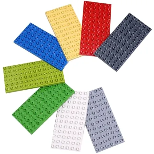 Bauplatte Groß Platten - 8 Stück Kompatibel mit großen Bausteinen - Bauspielzeugsets, robuste und verformungsbeständige Platten aus sicherem ABS-Material, ideal für kreative Bauprojekte von Kindern.
