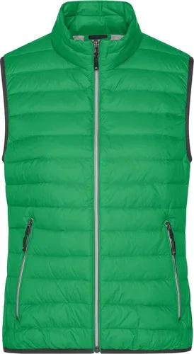 Leichte Daunenweste JN1137 von James & Nicholson in fern-green/silver, Gr. XL