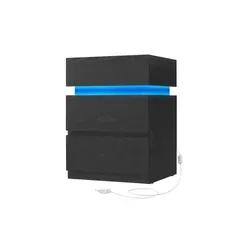 VASAGLE Nachttisch mit LED-Beleuchtung