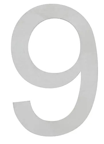 ARREGUI SEC11-T3 Edelstahl Hausnummer | Moderne Briefkasten Hausnummer aus Edelstahl | 20 cm Hohe Hausnummer für Außen Wasserdicht | Wetterfeste Hausnummern | Gebäudenummer | Türnummer | Nummer 9