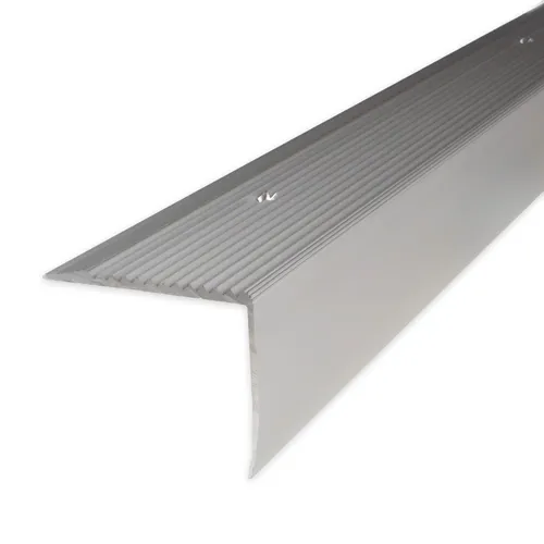 PROVISTON Treppenkante Aluminium eloxiert 50 x 28 x 1000 mm Silber - Sockelleisten & Fußleisten, langlebig und wasserfest, ideal für sichere Treppenkanten in Innenräumen.