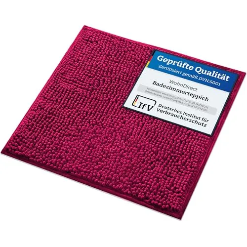 WohnDirect Badematte 45x45cm | Pink | rutschfest & Waschbar, Badezimmerteppich zum Set kombinierbar, Badvorleger, WC Garnitur, Badteppich, Oeko-TEX Zertifiziert