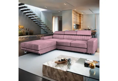 Masseno Ecksofa NOTO L-S mit Schlaffunktion in lila von Masseno