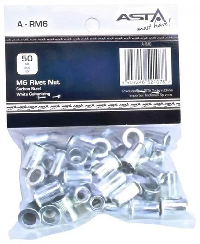 M6 Nietmuttern 50 Stück Flachkopf